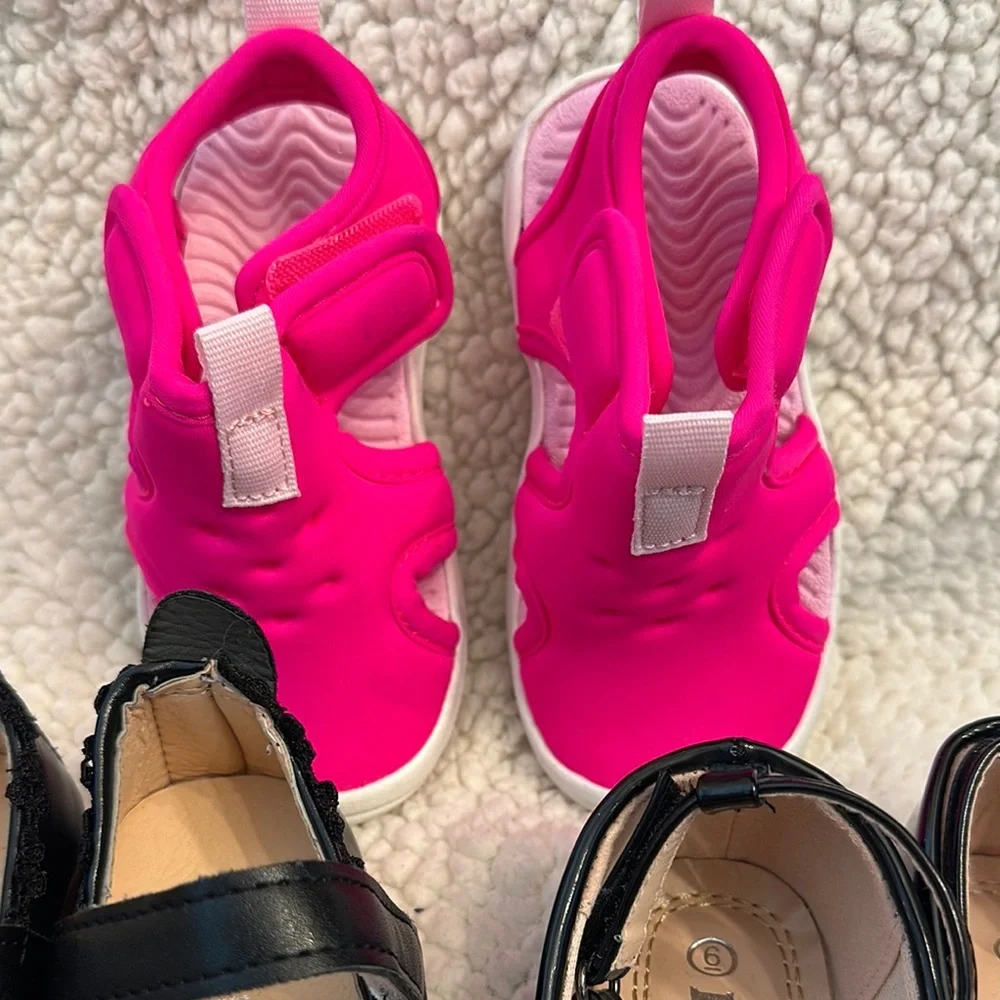 Chic Pink and Black Dress Shoes Collection